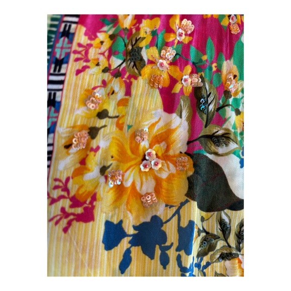 NWOT Anthropologie Bhanuni By Jyoti Mixed Print Beaded Top  Size XS - Picture 13 of 15